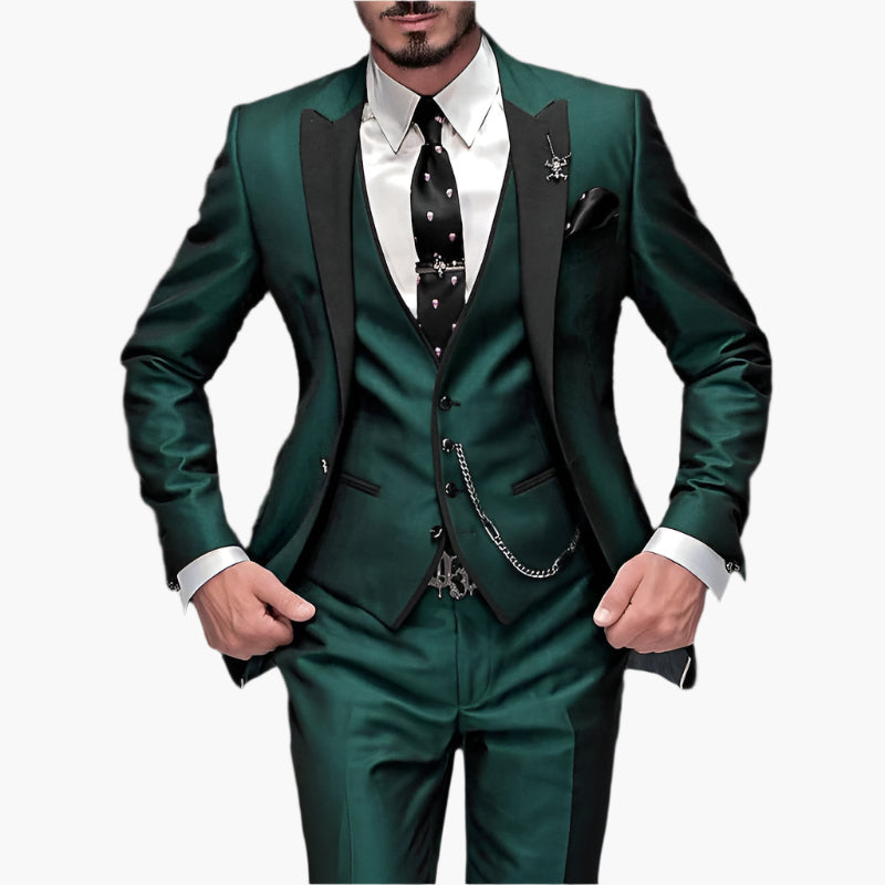 Costume 3 pièces élégant pour homme style moderne – Idéal mariage, cérémonie, événement