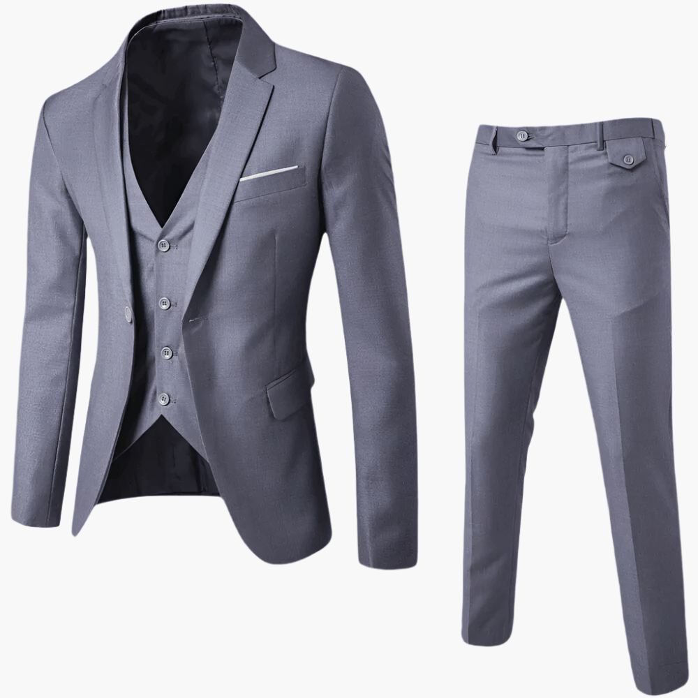 Costume Homme Élégant 3 Pièces avec Gilet – Style Classique pour Mariage et Affaires