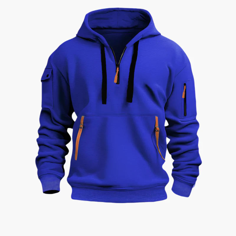 Sweat à Capuche Homme Style Artemis Urbain avec Poches Fonctionnelles et Fermetures Éclair