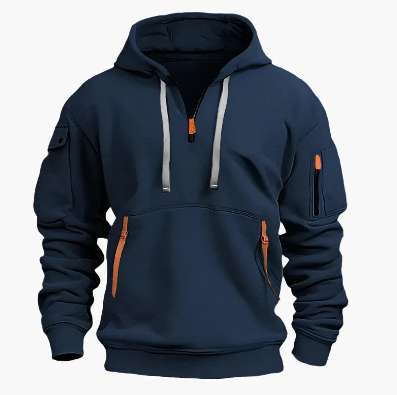 Sweat à Capuche Homme Style Artemis Urbain avec Poches Fonctionnelles et Fermetures Éclair