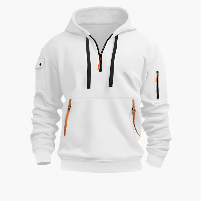 Sweat à Capuche Homme Style Artemis Urbain avec Poches Fonctionnelles et Fermetures Éclair