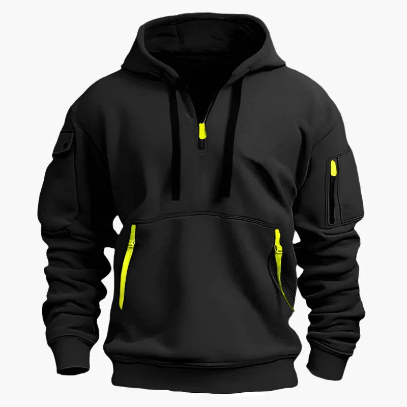 Sweat à Capuche Homme Style Artemis Urbain avec Poches Fonctionnelles et Fermetures Éclair