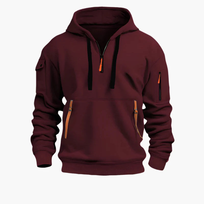 Sweat à Capuche Homme Style Artemis Urbain avec Poches Fonctionnelles et Fermetures Éclair