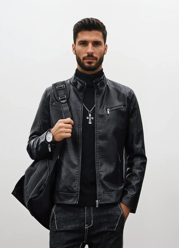 Blouson Homme Style Biker Urbain Polyvalent pour Sorties et Quotidien