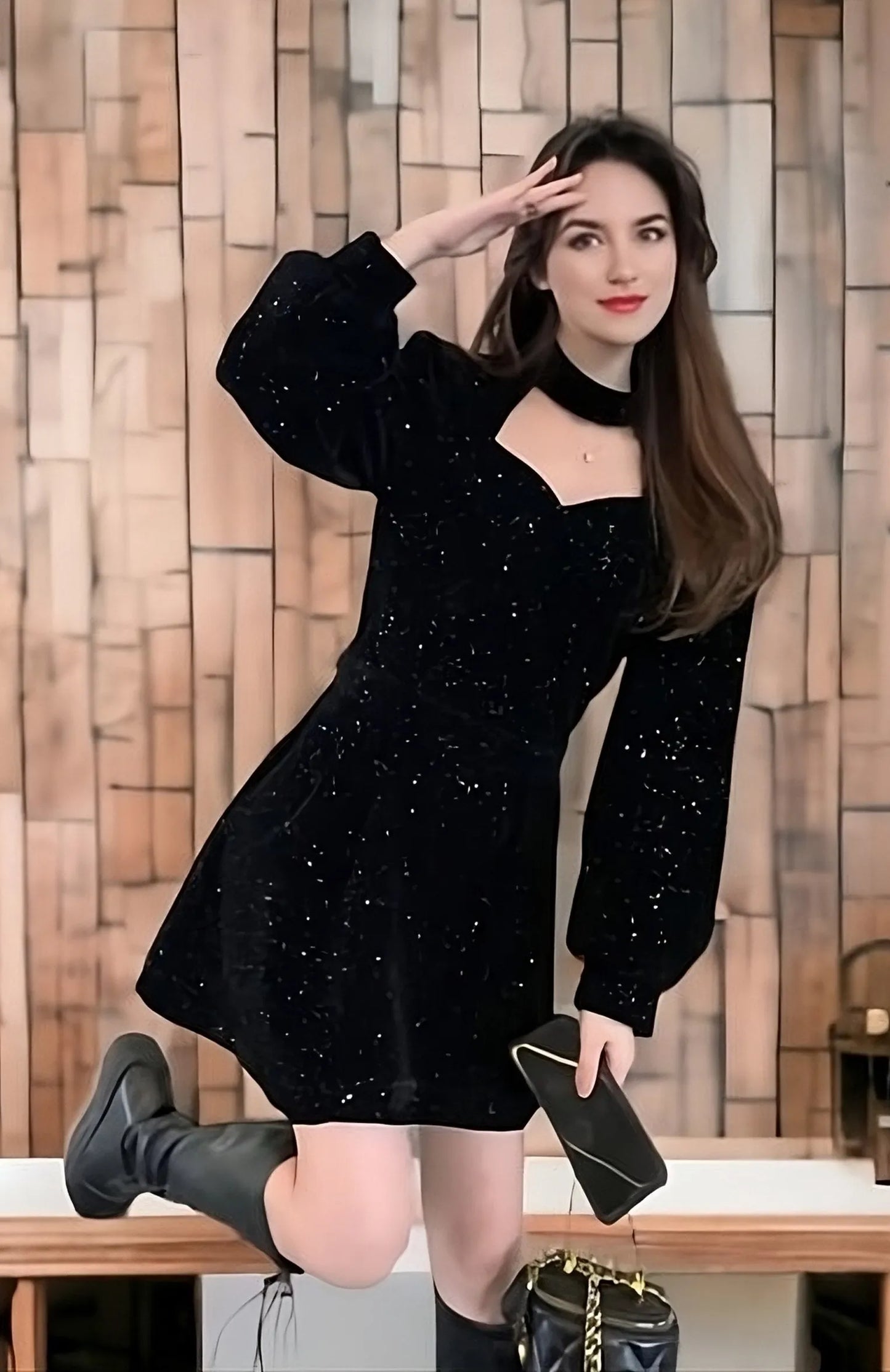 Robe en Velours Épais