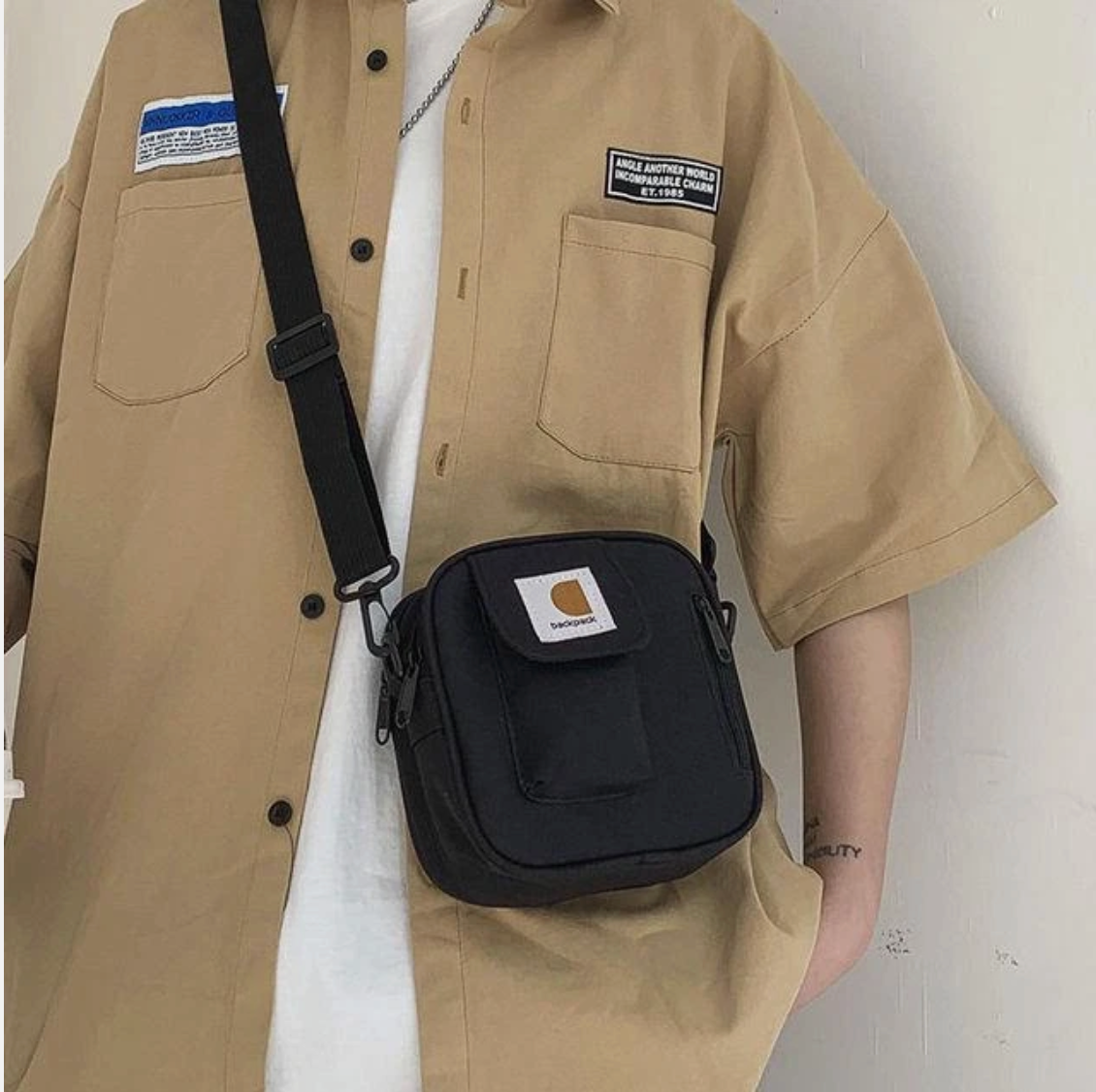 Chris – Chemise de Travail Homme à Manches Courtes avec Motif Bière
