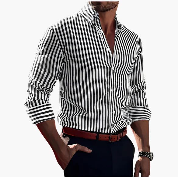 Chemise à Rayures Élégante pour Homme - Style Classique et Polyvalent