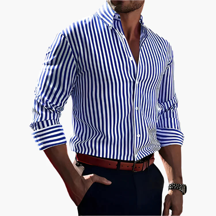 Chemise à Rayures Élégante pour Homme - Style Classique et Polyvalent