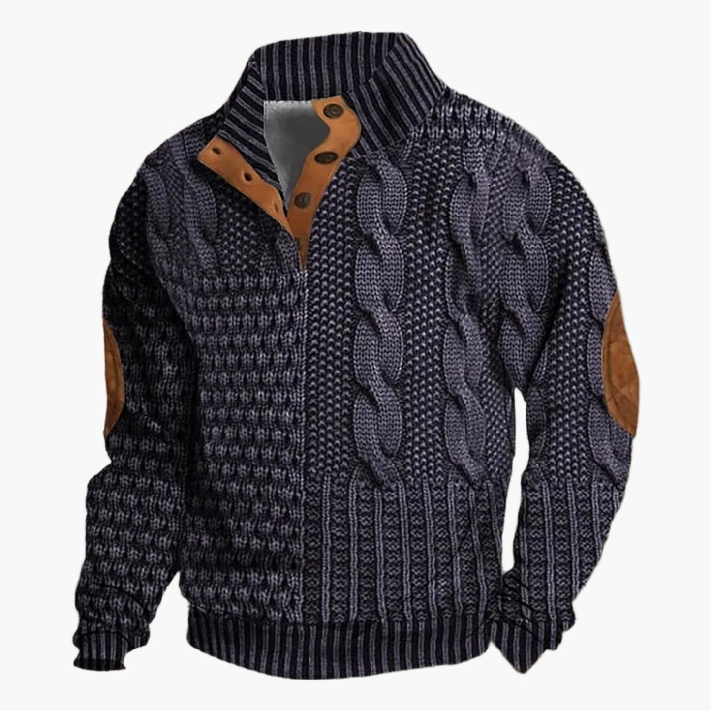 Veste décontractée style tricot torsadé pour homme – Look hivernal moderne