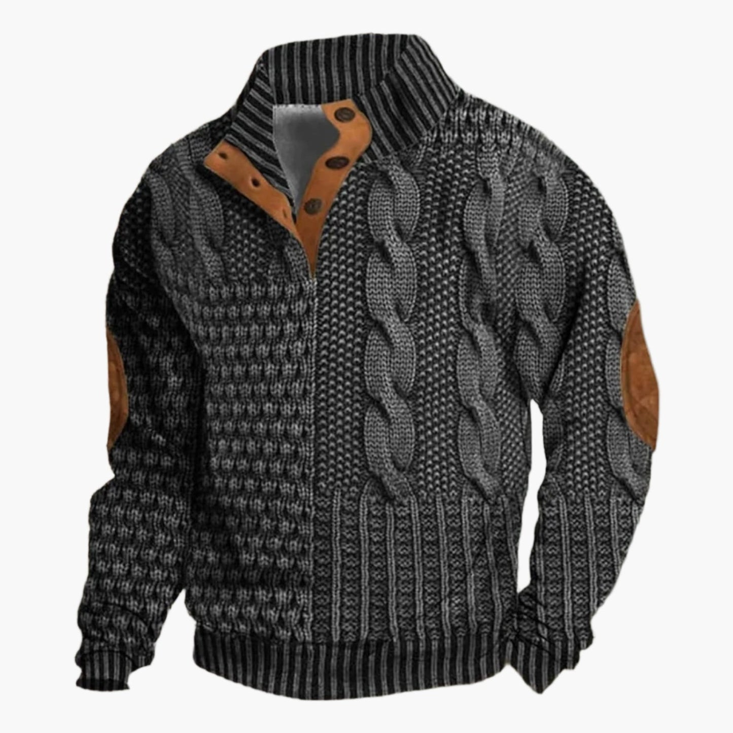 Veste décontractée style tricot torsadé pour homme – Look hivernal moderne