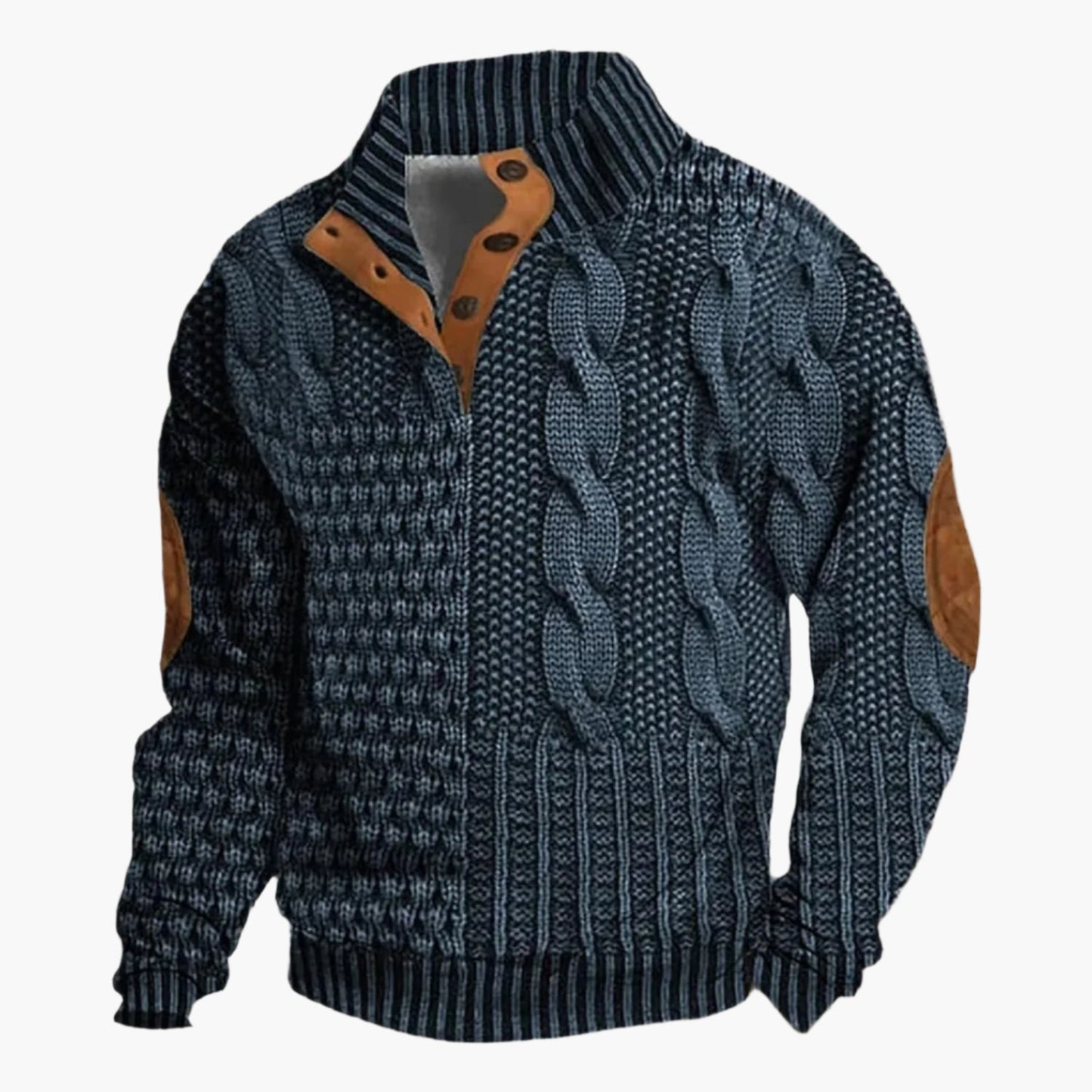Veste décontractée style tricot torsadé pour homme – Look hivernal moderne
