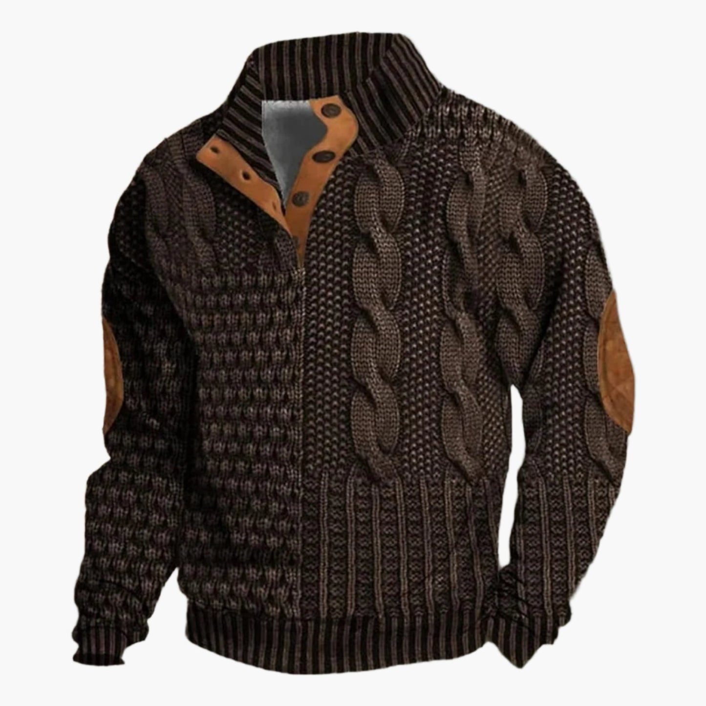 Veste décontractée style tricot torsadé pour homme – Look hivernal moderne
