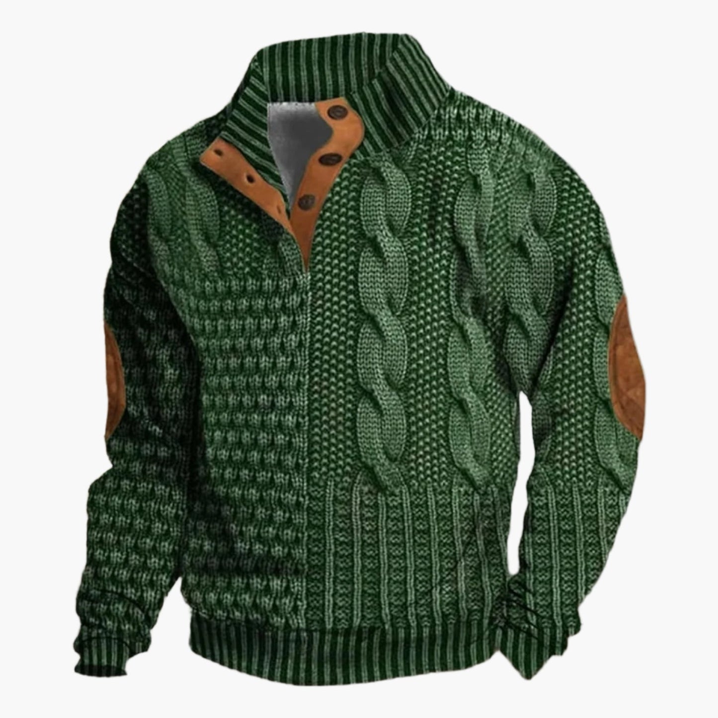 Veste décontractée style tricot torsadé pour homme – Look hivernal moderne