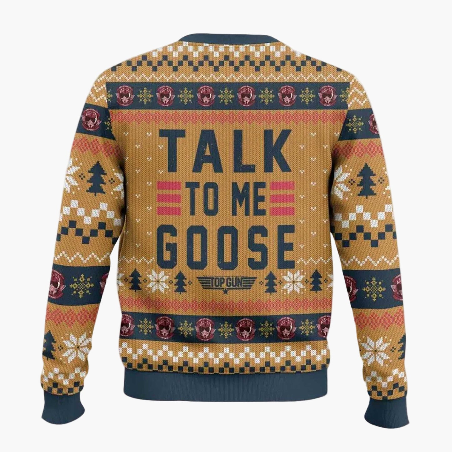 Pull de Noël Homme Style Ugly Sweater Motif Oie Drôle « Talk to Me Goose »