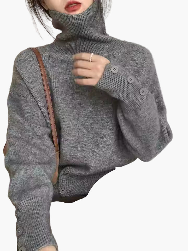 Pull à Col Roulé Décontracté pour Femme – Style Oversize Élégant pour l’Automne et l’Hiver