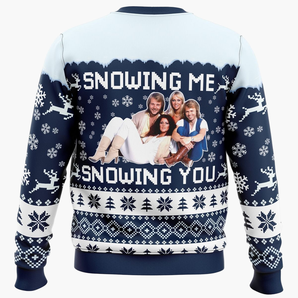 Sweat-shirt de Noël unisexe style pull moche ABBA "Snowing Me, Snowing You"