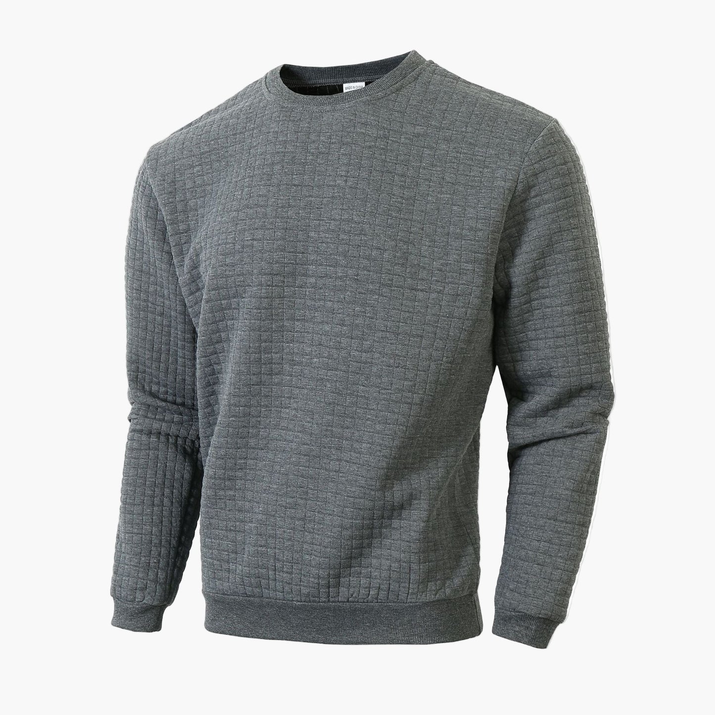 Sweat-shirt homme à motif quadrillé coupe décontractée pour style urbain et casual