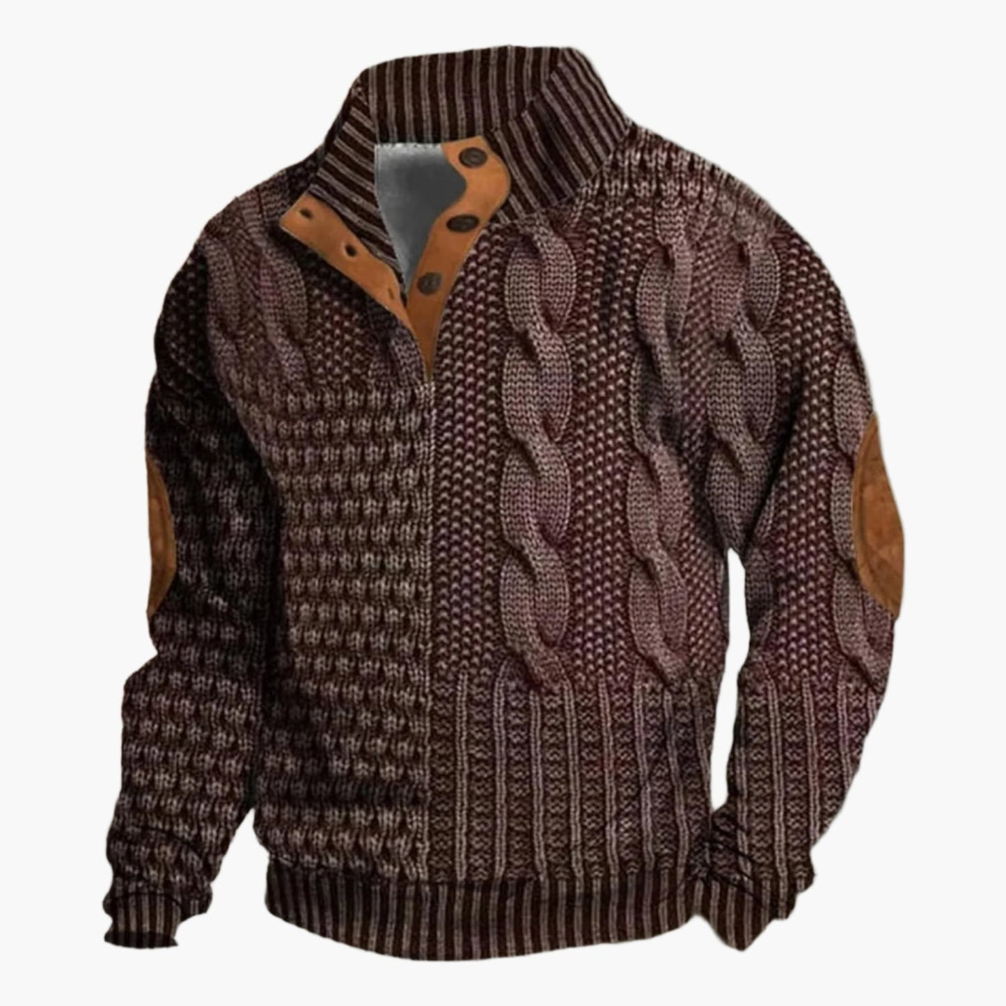Veste décontractée style tricot torsadé pour homme – Look hivernal moderne