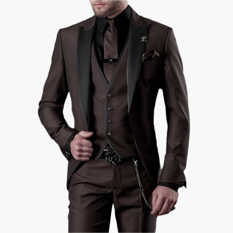 Costume 3 pièces élégant pour homme style moderne – Idéal mariage, cérémonie, événement