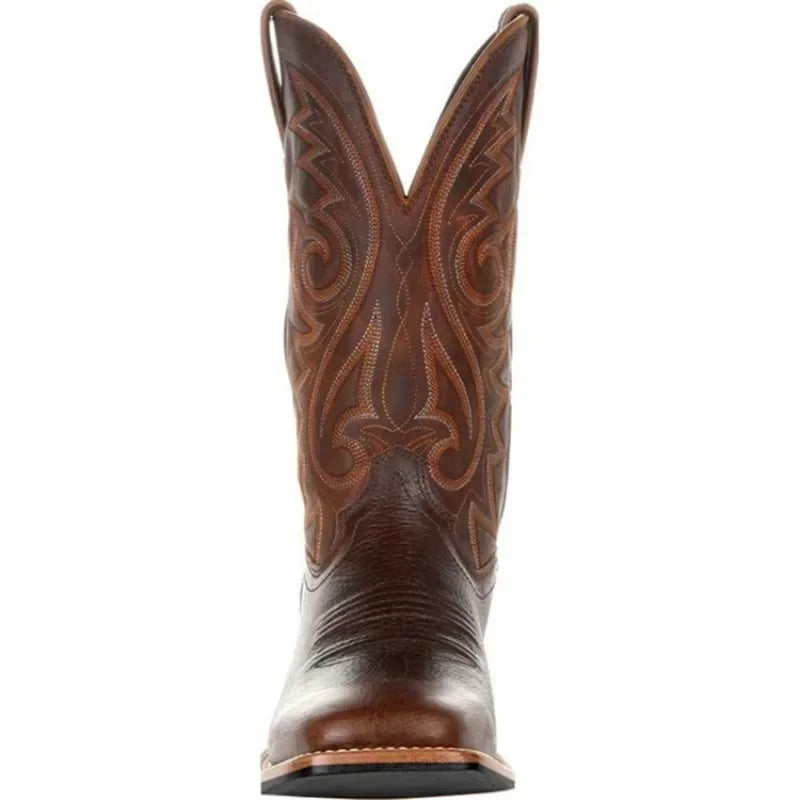 Bottes Western en Cuir Synthétique pour Homme Style Cowboy - Mode et Confort Quotidien