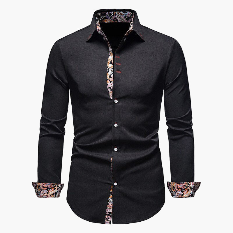 Chemise élégante à manches longues pour homme – Style moderne et raffiné pour occasions formelles et décontractées