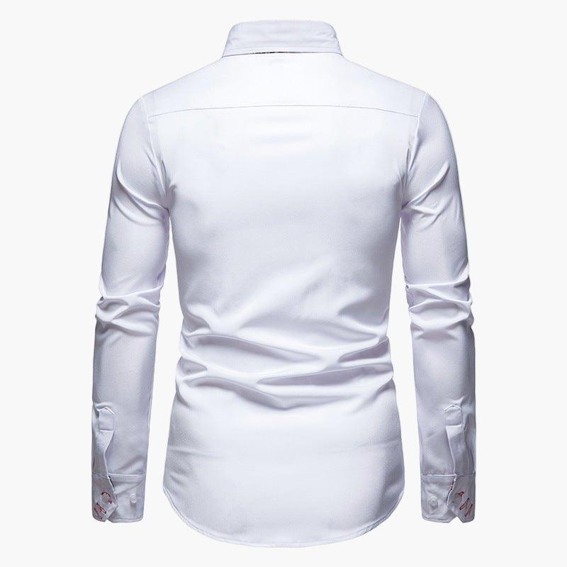 Chemise élégante à manches longues pour homme – Style moderne et raffiné pour occasions formelles et décontractées