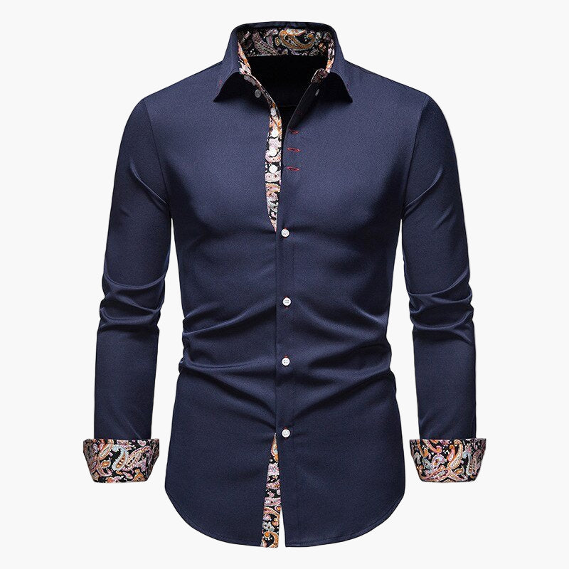Chemise élégante à manches longues pour homme – Style moderne et raffiné pour occasions formelles et décontractées
