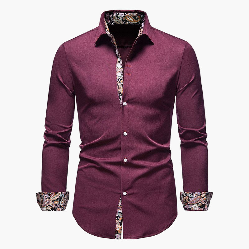 Chemise élégante à manches longues pour homme – Style moderne et raffiné pour occasions formelles et décontractées