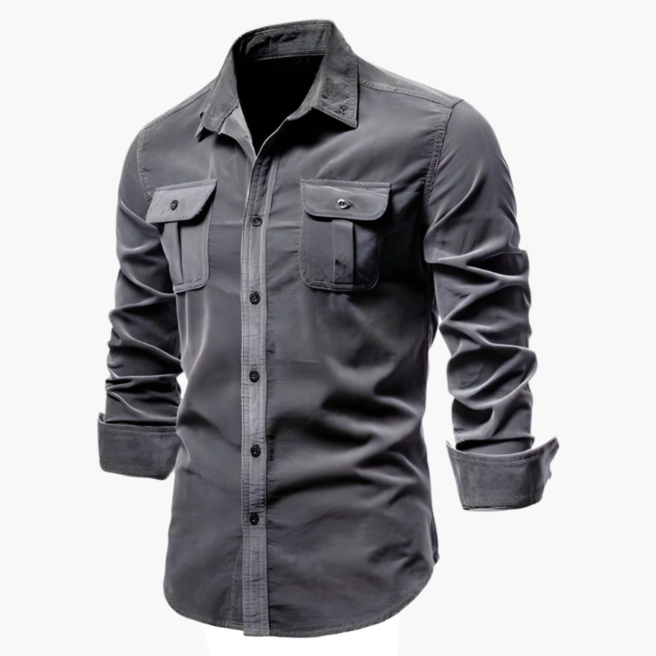 Chemise décontractée homme à manches longues style urbain polyvalent