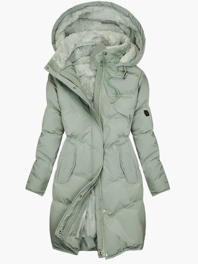 Manteau d'Hiver Long à Capuche Femme Style Urbain Chic et Confortable