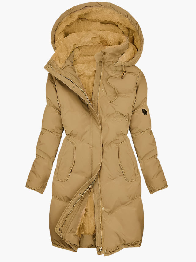 Manteau d'Hiver Long à Capuche Femme Style Urbain Chic et Confortable