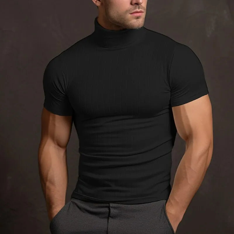 Damien - T-shirt Slim Fit avec Col Roulé