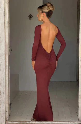 Gillian – Robe longue avec dos plongeant
