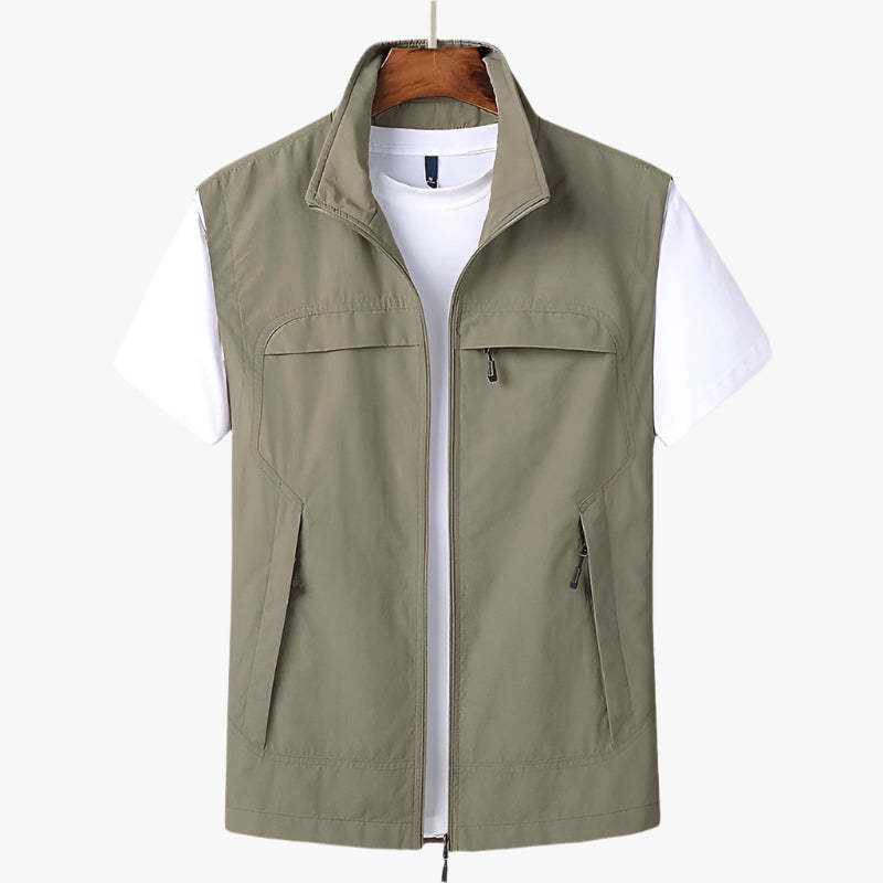 Gilet sans manches homme style urbain polyvalent pour loisirs et activités extérieures