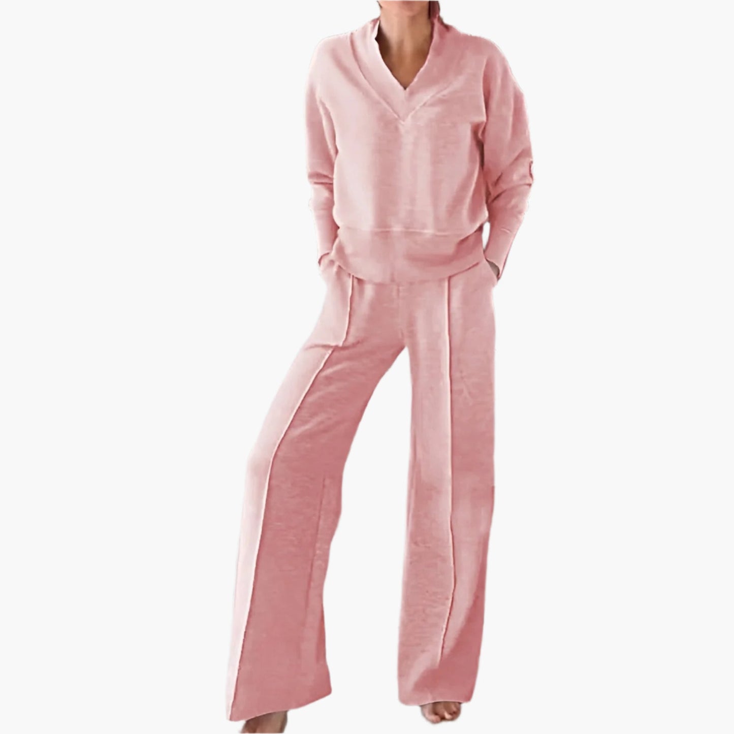 Ensemble de sport élégant pour femme deux pièces, style détente et chic, idéal pour loisirs et sorties décontractées