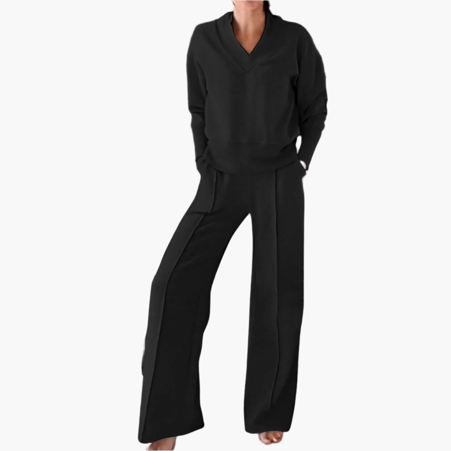 Ensemble de sport élégant pour femme deux pièces, style détente et chic, idéal pour loisirs et sorties décontractées