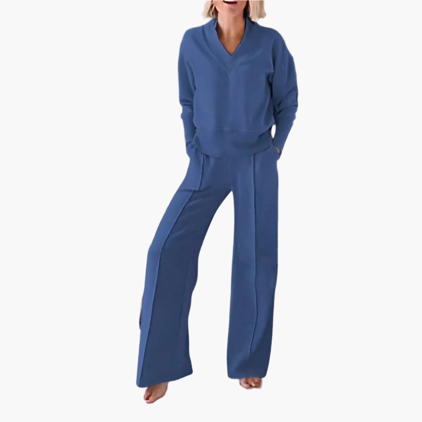 Ensemble de sport élégant pour femme deux pièces, style détente et chic, idéal pour loisirs et sorties décontractées