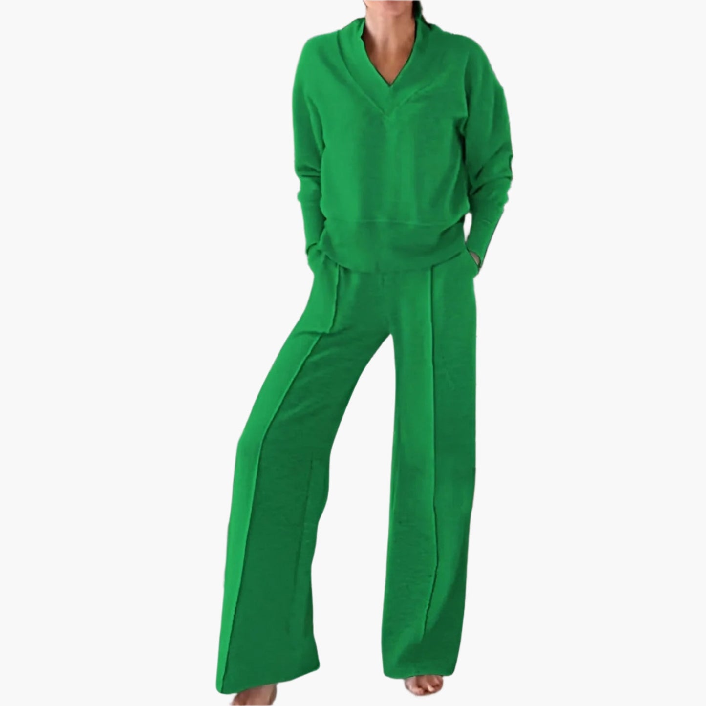 Ensemble de sport élégant pour femme deux pièces, style détente et chic, idéal pour loisirs et sorties décontractées