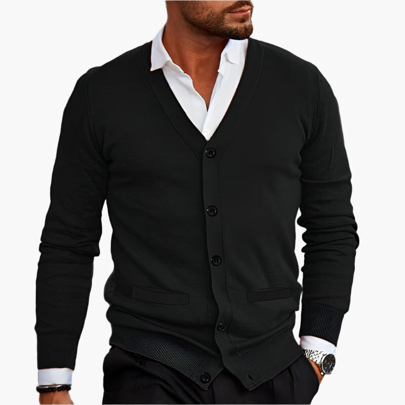 Cardigan homme élégant col V style business casual