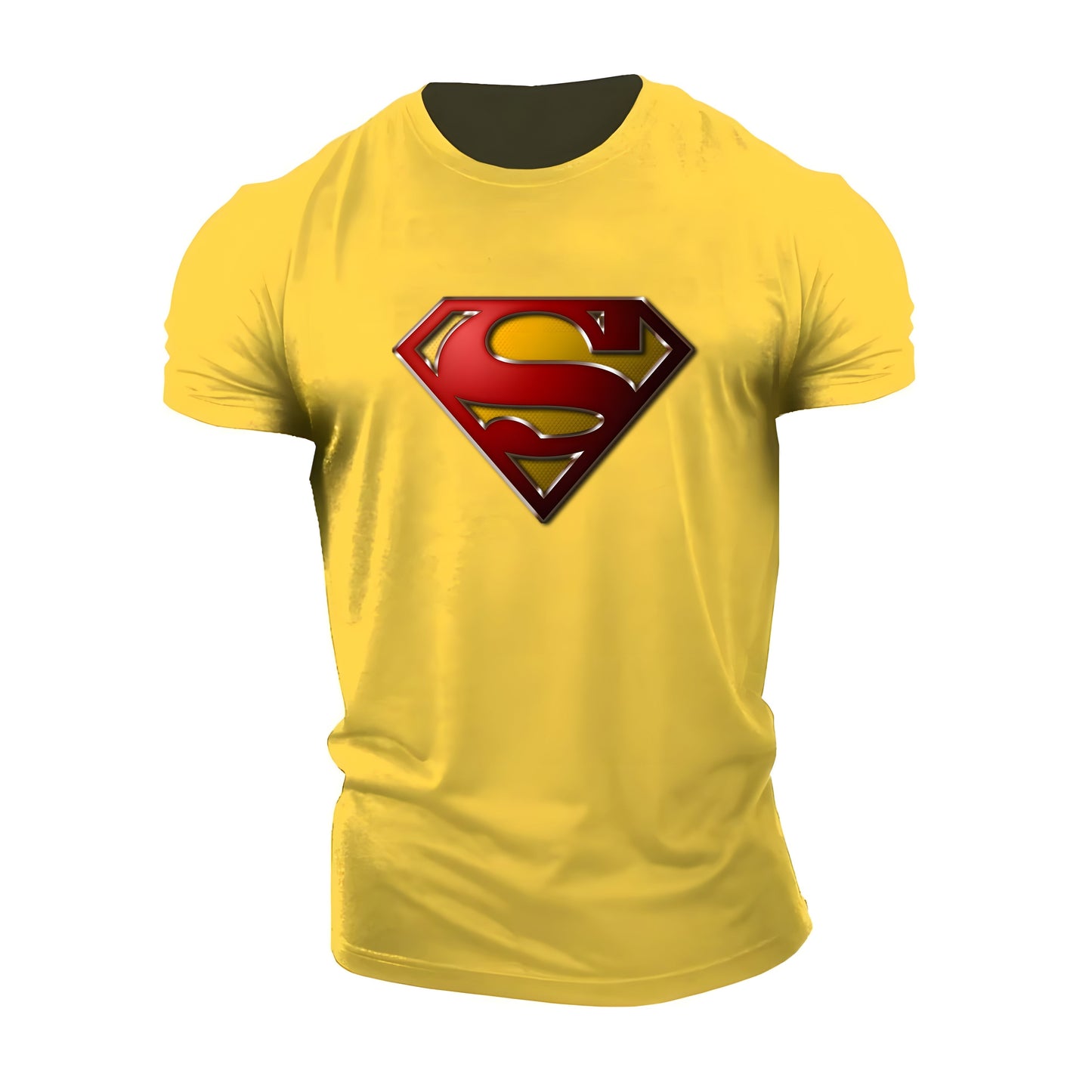 Heren T-shirt met iconisch Superman-logo in superheldenstijl voor fans en sportievelingen