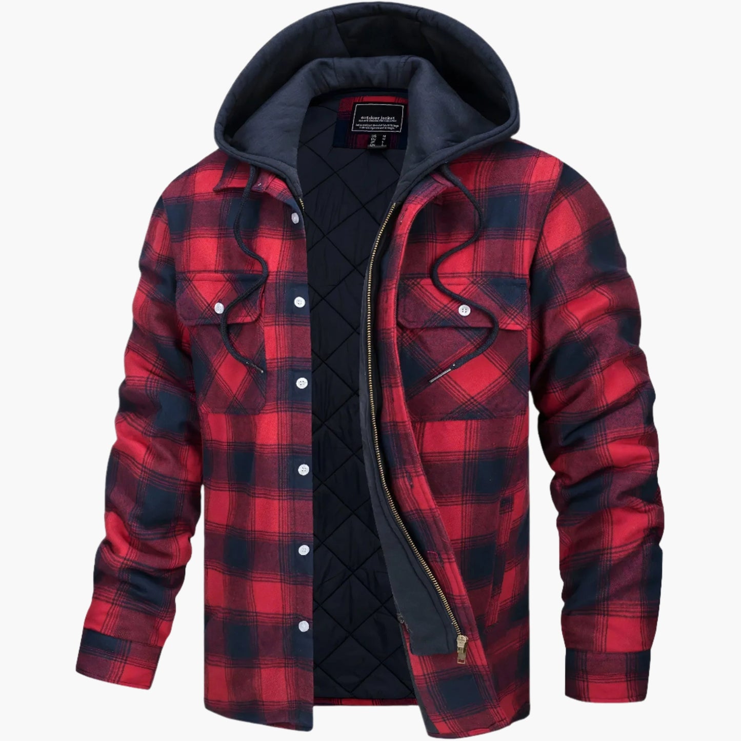 Veste à Capuche Style Chemise Homme – Chaude et Décontractée pour l’Hiver
