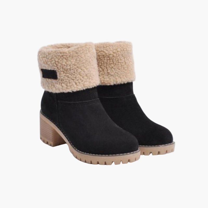 Bottes Femme Chaudes en Suédine à Revers - Confort Hiver et Style Polyvalent