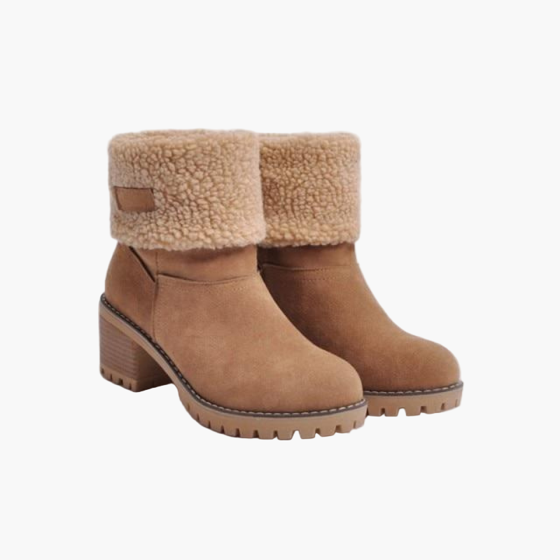 Bottes Femme Chaudes en Suédine à Revers - Confort Hiver et Style Polyvalent