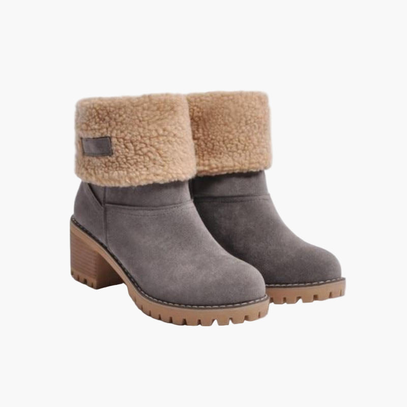 Bottes Femme Chaudes en Suédine à Revers - Confort Hiver et Style Polyvalent