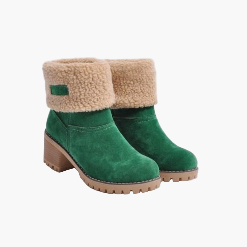 Bottes Femme Chaudes en Suédine à Revers - Confort Hiver et Style Polyvalent