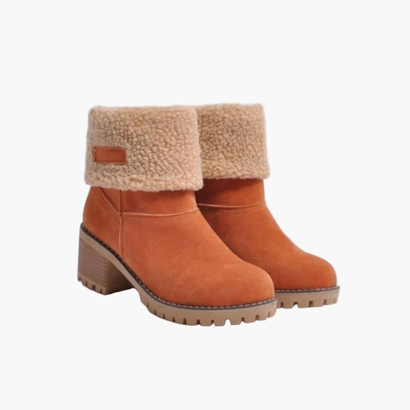 Bottes Femme Chaudes en Suédine à Revers - Confort Hiver et Style Polyvalent