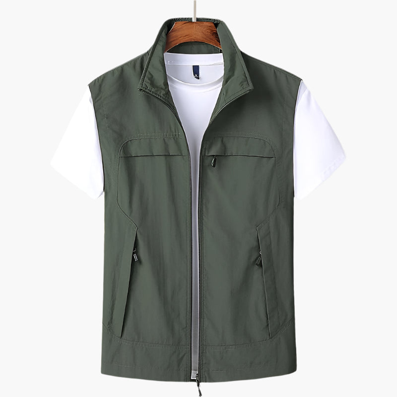Gilet sans manches homme style urbain polyvalent pour loisirs et activités extérieures