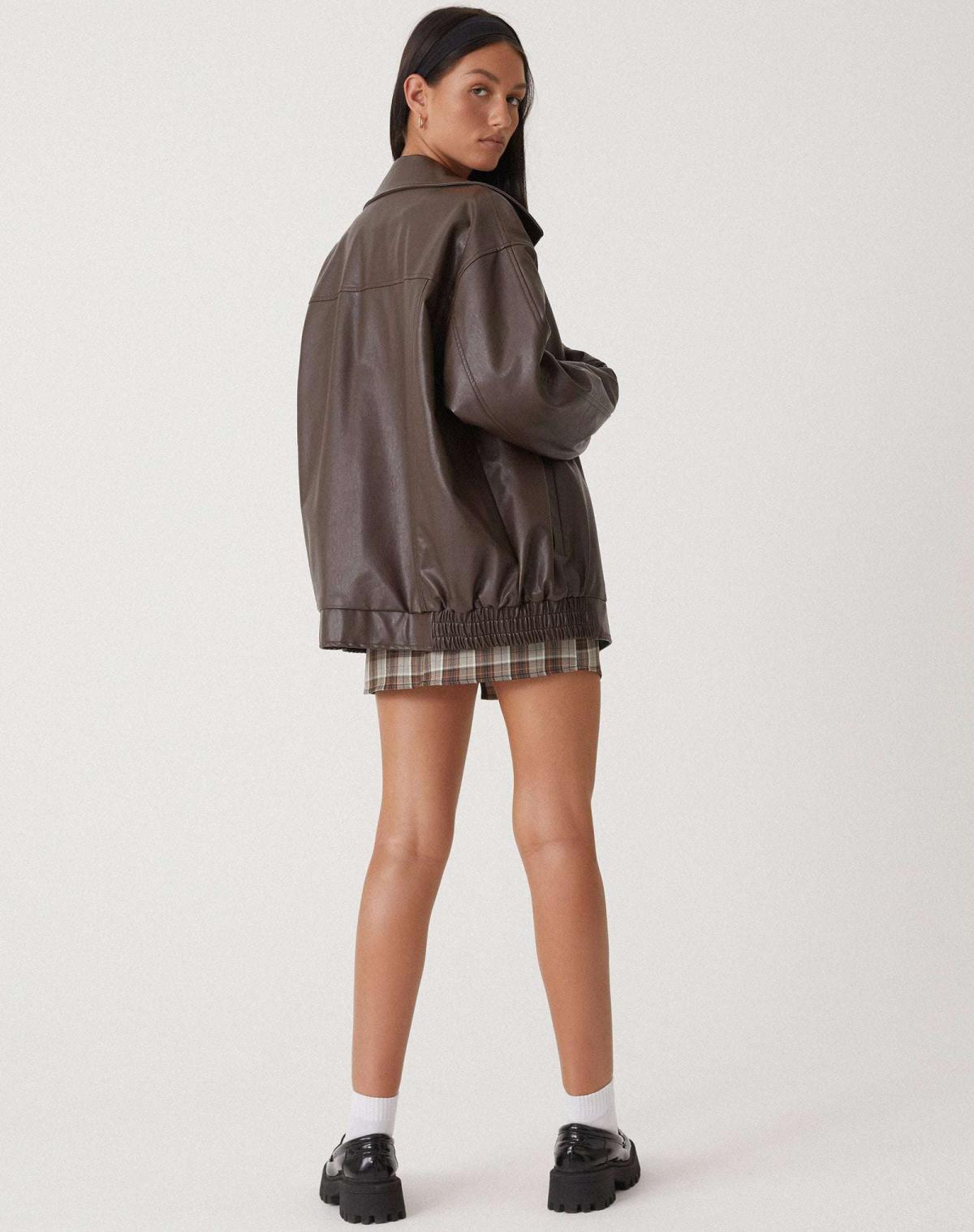 Veste en cuir synthétique oversize pour femme, style décontracté et tendance