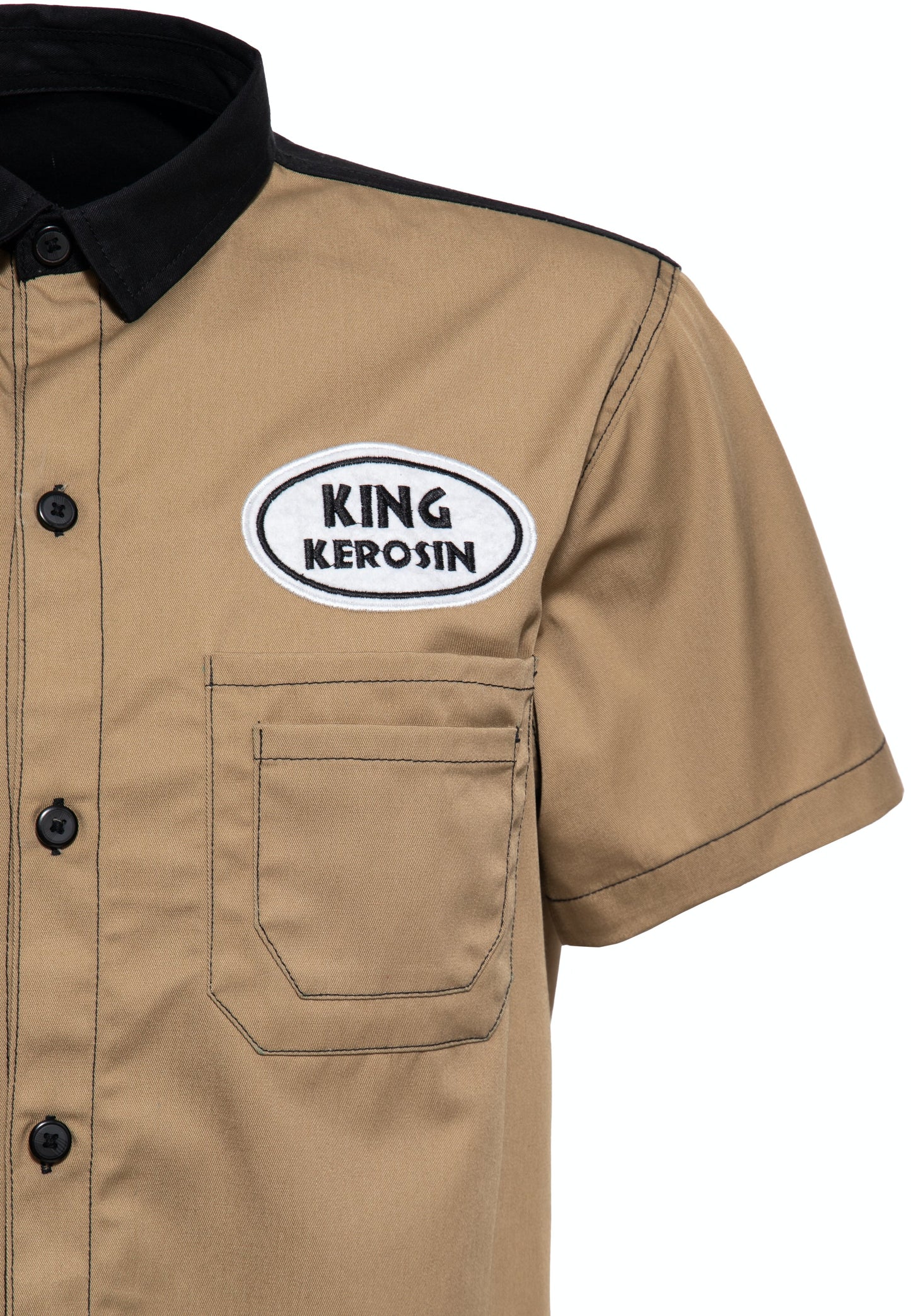 Chris – Chemise de Travail Homme à Manches Courtes avec Motif Bière