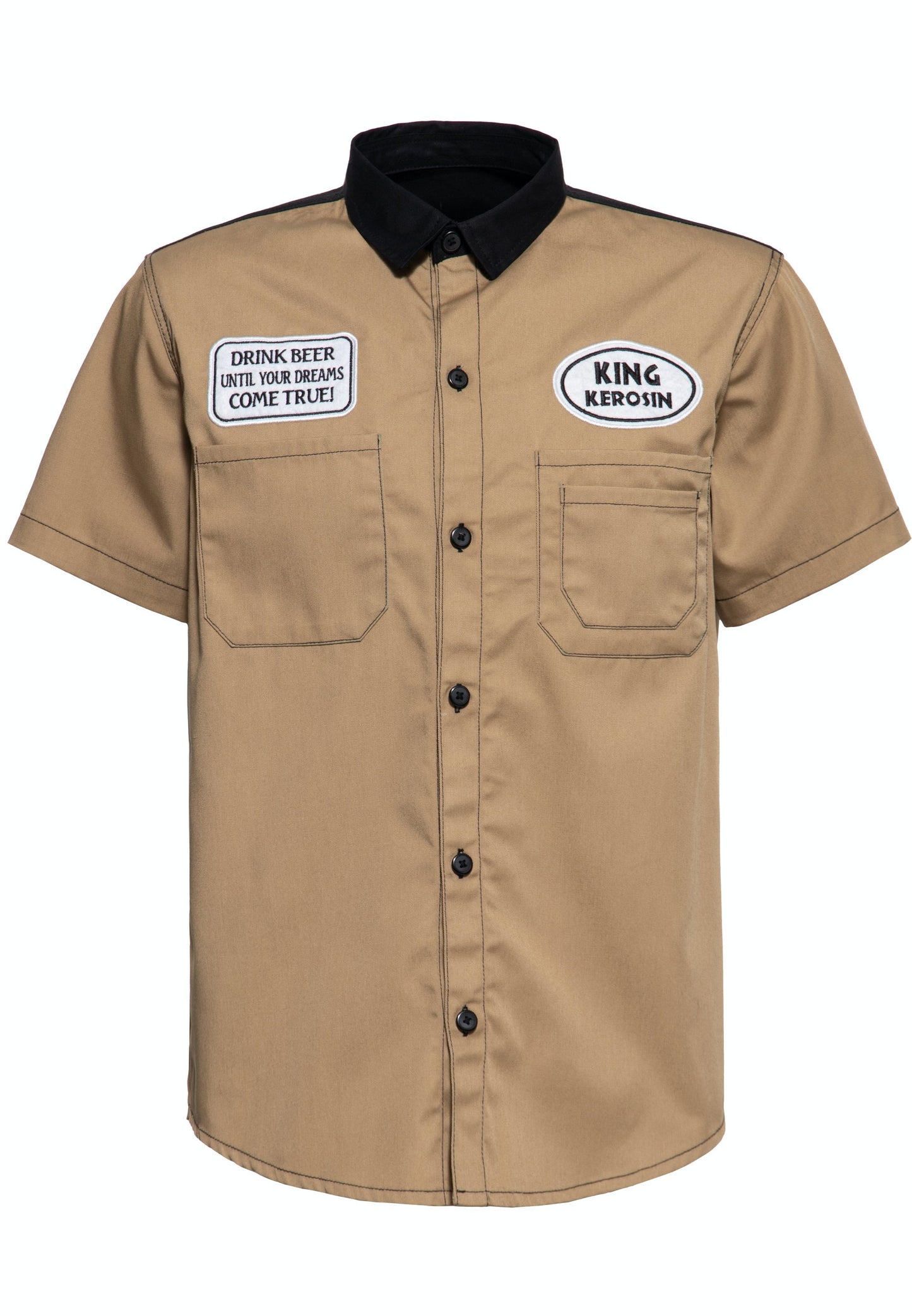 Chris – Chemise de Travail Homme à Manches Courtes avec Motif Bière